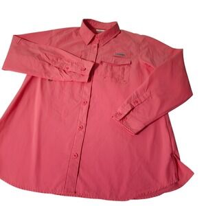Columbia PFG Bahama II Shirt Women XL Pink Long Sleeve Fishing Vent XL7993